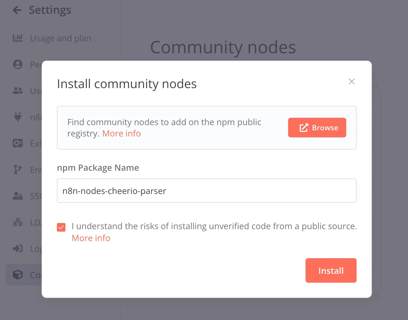 install community nodes